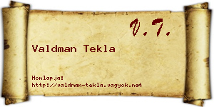 Valdman Tekla névjegykártya